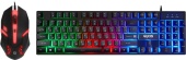 Клавиатура + мышь Defender Glion клав:черный мышь:черный/красный USB LED (45123)