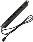 Блок распределения питания Rexant 04-0301-1 гор.размещ. 6xSchuko базовые 10A C14 2м