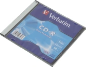 Диск CD-R Verbatim 700Mb 52x Slim case (1шт) (43347)