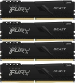 Память DDR4 4x32GB 3200MHz Kingston KF432C16BBK4/128 Fury Beast Black RTL Gaming PC4-25600 CL16 DIMM 288-pin 1.35В dual rank с радиатором Ret