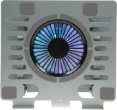 Подставка для ноутбука Digma D-NCP170-1xRGB110-360 17" 240x230x50мм 28дБ 2xUSB 1x 110ммFAN 940г Fan-control алюминий серый
