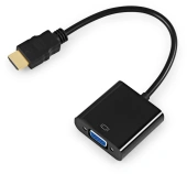Переходник KingPrice KP-HDMI(m)-VGA(f) HDMI (m)/VGA (f) 0.1м. черный