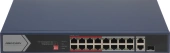 Коммутатор Hikvision DS-3E0318P-E/M(C) (L2) 16x100Мбит/с 1x1Гбит/с 1xКомбо(1000BASE-T/SFP) 1SFP 16PoE 16PoE+ 130W неуправляемый
