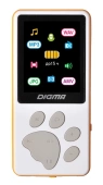 Плеер Hi-Fi Flash Digma S4 8Gb белый/оранжевый/1.8"/FM/microSDHC