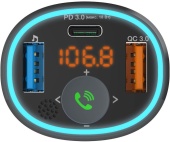Автомобильный FM-модулятор Ritmix FMT-B300 черный BT USB (80000849)