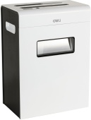 Шредер Deli E9903-EU белый/черный (секр.P-4) фрагменты 12лист. 23лтр. скрепки скобы пл.карты CD