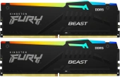 Память DDR5 2x32GB 6000MHz Kingston KF560C36BBEAK2-64 Fury Beast Black RGB RTL Gaming PC5-48000 CL36 DIMM 288-pin 1.35В kit single rank с радиатором Ret