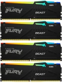 Память DDR5 4x32GB 5600MHz Kingston KF556C40BBAK4-128 Fury Beast Black RGB RTL Gaming PC5-44800 CL40 DIMM 288-pin 1.25В dual rank с радиатором Ret