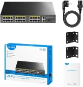 Коммутатор Cudy FS1026PS1 (L2) 24x100Мбит/с 2x1Гбит/с 1SFP 24PoE 24PoE+ 300W неуправляемый