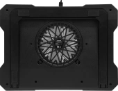 Подставка для ноутбука Digma D-NCP190-1x100RGB 19" 428x316x58мм 52дБ 2xUSB 1x 140ммFAN 1280г Fan-control металл/пластик черный