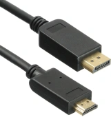 Кабель-переходник аудио-видео KingPrice KP-DP1.2-HD2.0-1.5m DisplayPort (m)/HDMI (m) 1.5м. позолоч.конт. черный