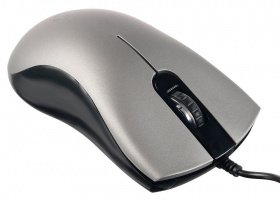 Мышь Оклик 375M серый/черный оптическая (1600dpi) USB (3but)