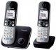 Р/Телефон Dect Panasonic KX-TG6812RU черный (труб. в компл.:2шт) АОН