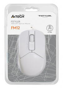 Мышь A4Tech Fstyler FM12S белый оптическая (1200dpi) silent USB (3but)