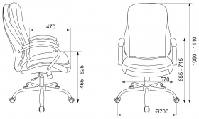 Кресло руководителя Бюрократ T-9950SL Fabric серый Alfa 44 крестов. металл хром