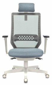 Кресло руководителя Бюрократ EXPERT серый сиденье голубой 38-405 сетка/ткань с подголов. крестов. пластик пластик белый