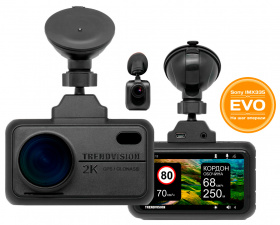 Видеорегистратор TrendVision TDR-721S EVO PRO черный 5Mpix 1296x2304 1296p 170гр. GPS NTK96675