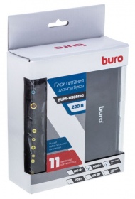 Блок питания Buro BUM-1130M90 ручной 90W 12V-20V 11-connectors 3.75A 1xUSB 1A от бытовой электросети LED индикатор