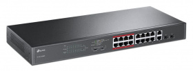 Коммутатор TP-Link TL-SL1218MP (L2) 16x100Мбит/с 2x1Гбит/с 2xКомбо(1000BASE-T/SFP) 16PoE+ 192W неуправляемый