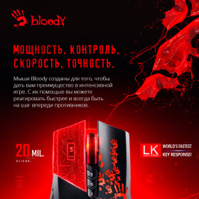 Мышь A4Tech Bloody A60 черный оптическая (6200dpi) USB3.0 (8but)