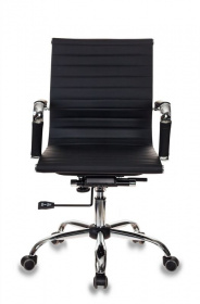 Кресло руководителя Бюрократ CH-883-LOW черный эко.кожа низк.спин. крестов. металл хром