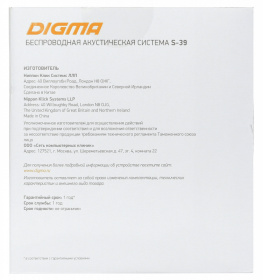 Колонка порт. Digma S-39 черный 25W 1.0 BT/USB 3000mAh (SP3925B)